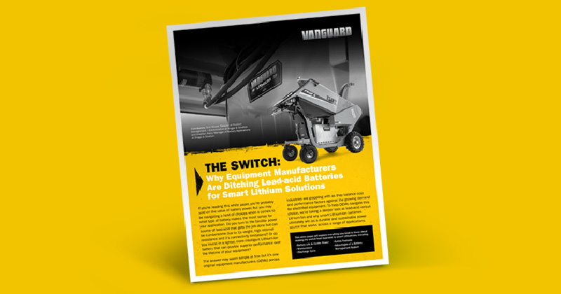 Vanguard Commercial Power white paper about switching from lead acid to lithium-ion