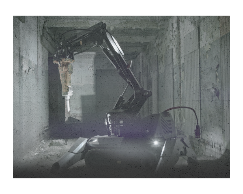 ARE demolition robot on construction site ARE demolition robot on construction site