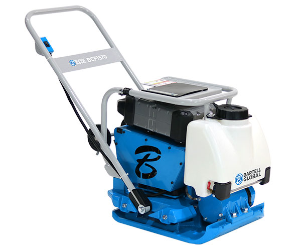 A battery-powered plate compactor made by Bartell Global