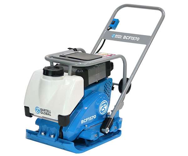 A battery-powered plate compactor made by Bartell Global