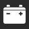Icon of a square battery with positive and negative terminals identified.