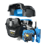 Vanguard Big Block Vertical Shaft engine with upgraded cooling components shown in blue-8